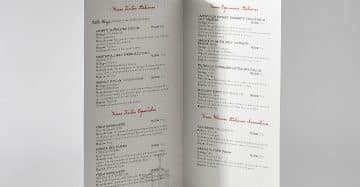 Diseño gráfico carta de vinos la bruschetta